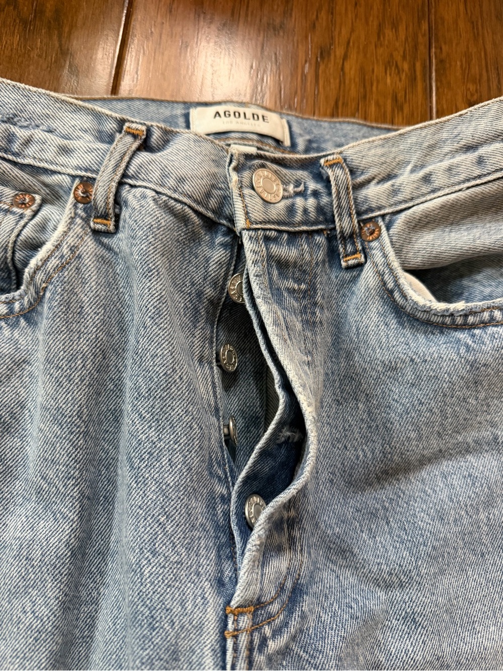 Agolde Light Blue Lana Straight Leg Jeans - Picture 3 of 5